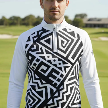 Mens Q-Zip Golf Jersey - Zebra Energy