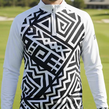 Mens Q-Zip Golf Jersey - Zebra Energy