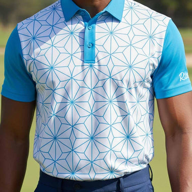 Mens Golf Shirts - Blue Web