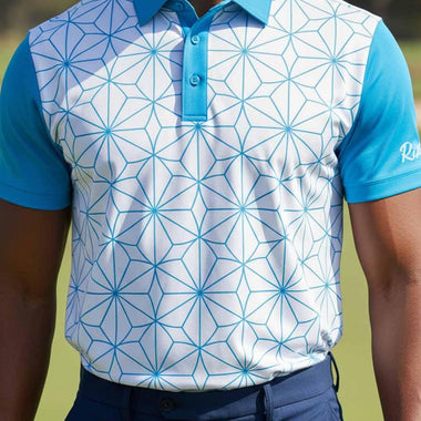 Mens Golf Shirts - Blue Web
