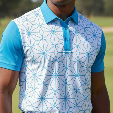 Mens Golf Shirts - Blue Web