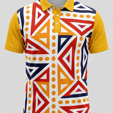 Mens Golf Shirts - Orange Mania