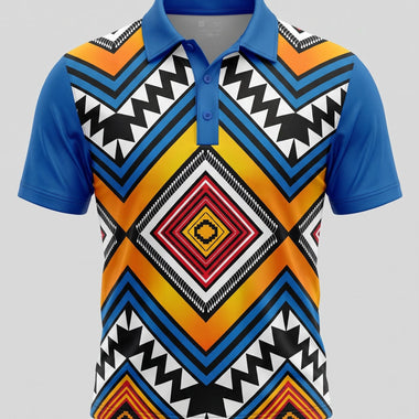 Mens Golf Shirts - Blue Diamond
