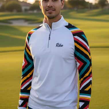 Mens Q-Zip Golf Jersey - Sleeve Burst