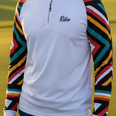 Mens Q-Zip Golf Jersey - Sleeve Burst