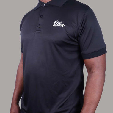 Mens Golf Shirts - Clean Black - Rika Golfer