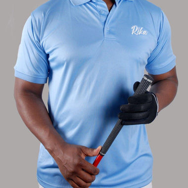 Mens Golf Shirts - Clean Sky Blue - Rika Golfer