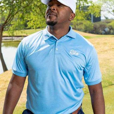 Mens Golf Shirts - Clean Sky Blue - Rika Golfer