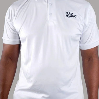 Mens Golf Shirts - Clean White - Rika Golfer