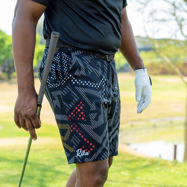 Mens Golf Shorts - Black Magic - Rika Golfer
