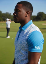 Mens Golf Shirts - Blue Web