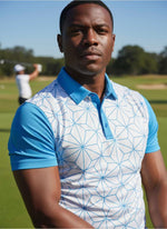 Mens Golf Shirts - Blue Web