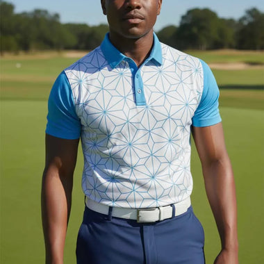 Mens Golf Shirts - Blue Web