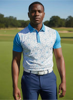 Mens Golf Shirts - Blue Web