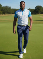Mens Golf Shirts - Blue Web