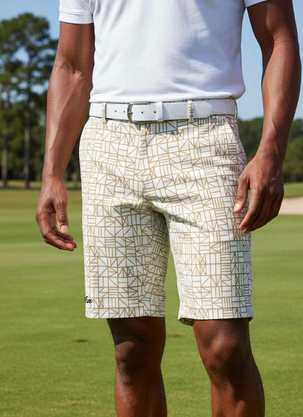 Mens Golf Shorts - Golden Web – Rika Golfer
