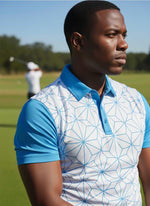 Mens Golf Shirts - Blue Web