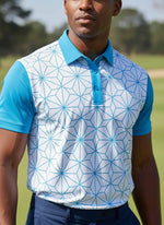 Mens Golf Shirts - Blue Web