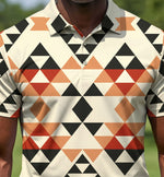 Mens Golf Shirts - Retro Ember