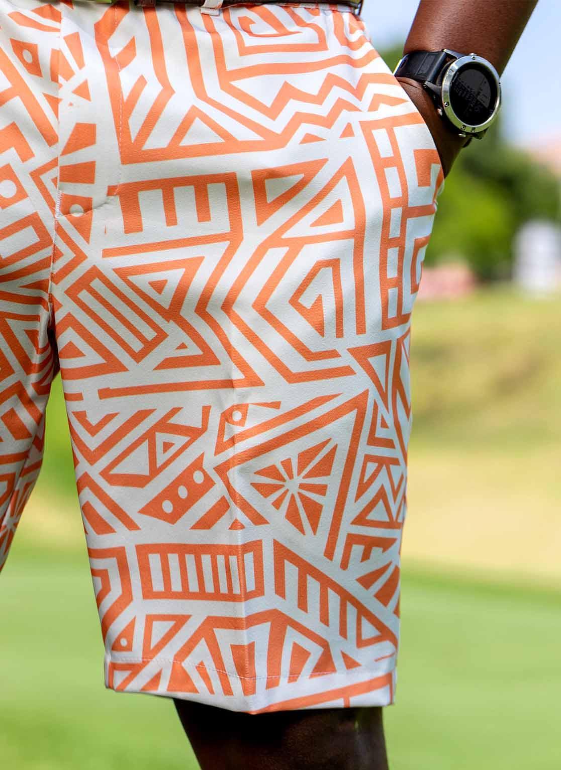 Mens Golf Shorts - Peach Perfect – Rika Golfer