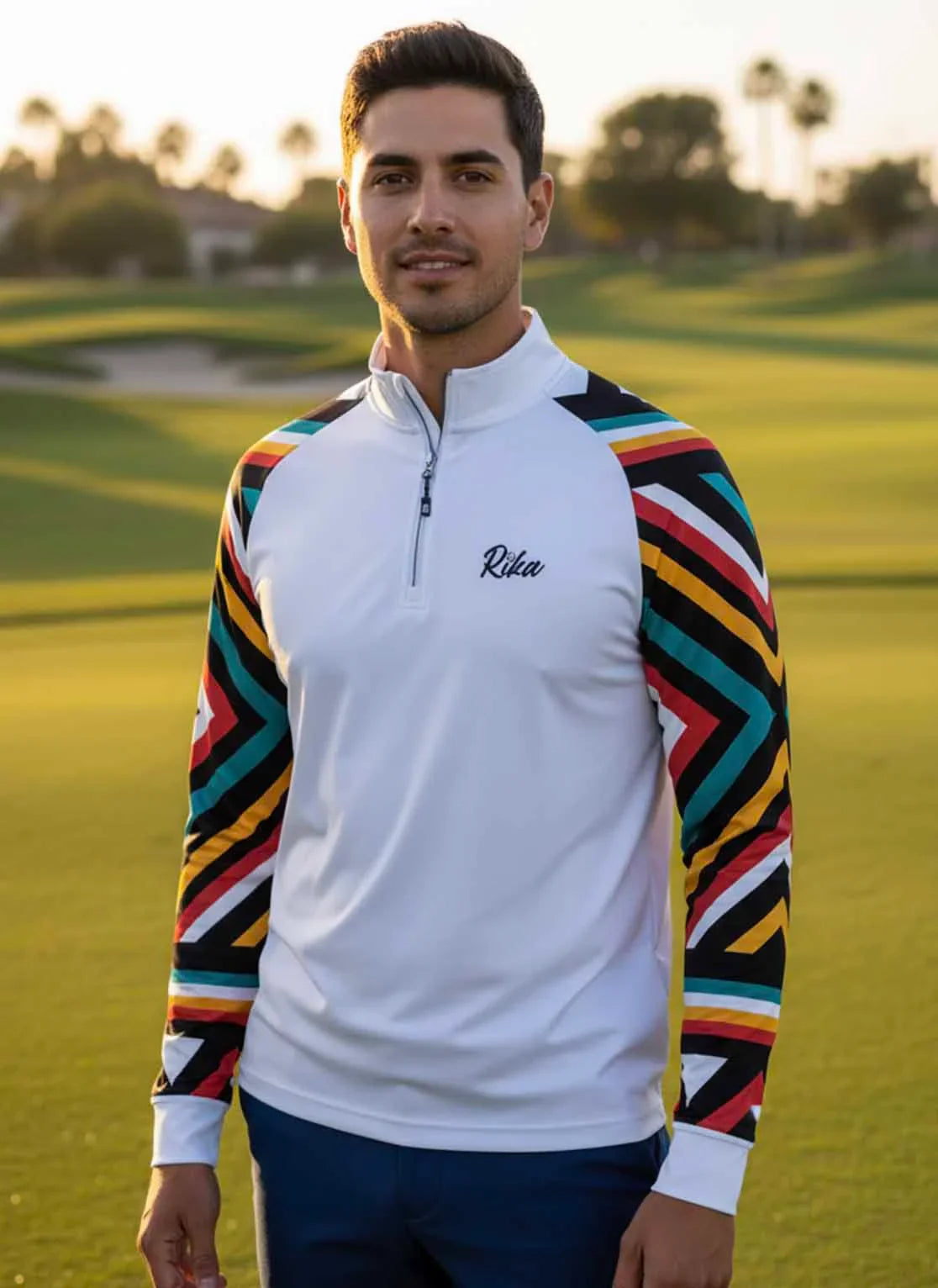 Mens Q-Zip Golf Jersey - Sleeve Burst – Rika Golfer