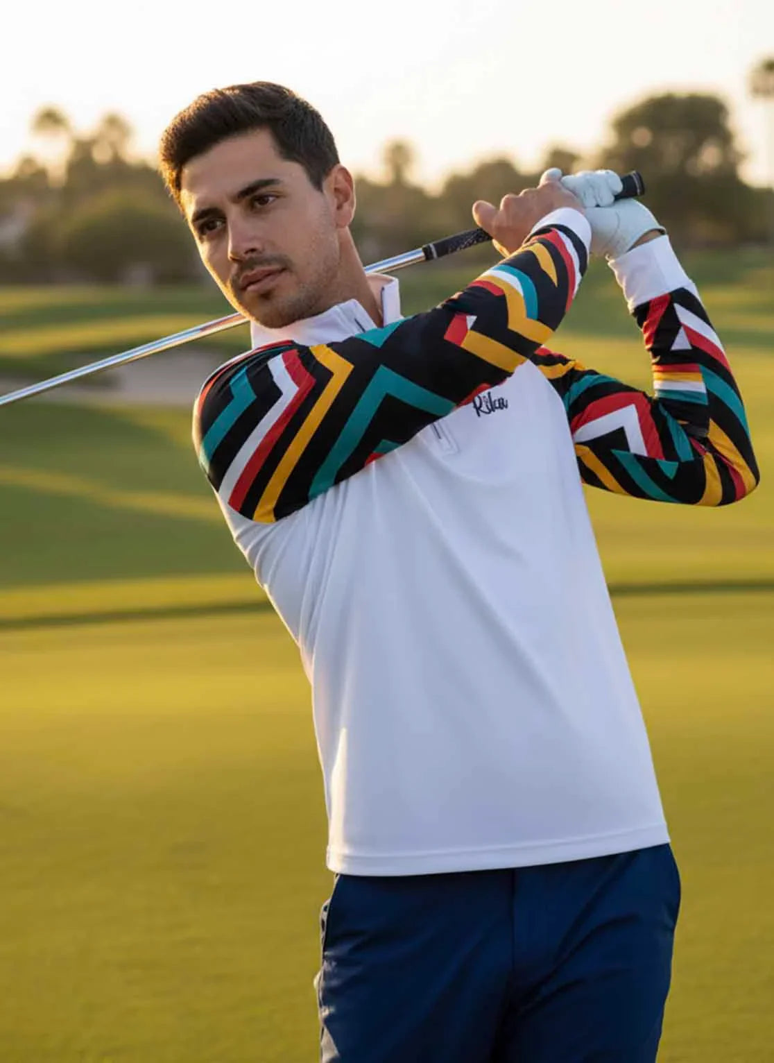 Russeluno LEGENDS JQ BOX HIGHNECK TEEゴルフ Mens Q-Zip Golf Jersey - Sleeve Burst – Rika Golfer