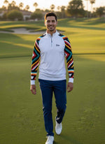 Mens Q-Zip Golf Jersey - Sleeve Burst