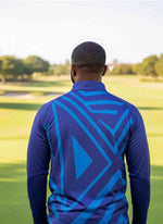 Mens Q-Zip Golf Jersey - Shades of Blue