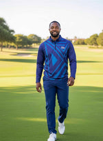 Mens Q-Zip Golf Jersey - Shades of Blue