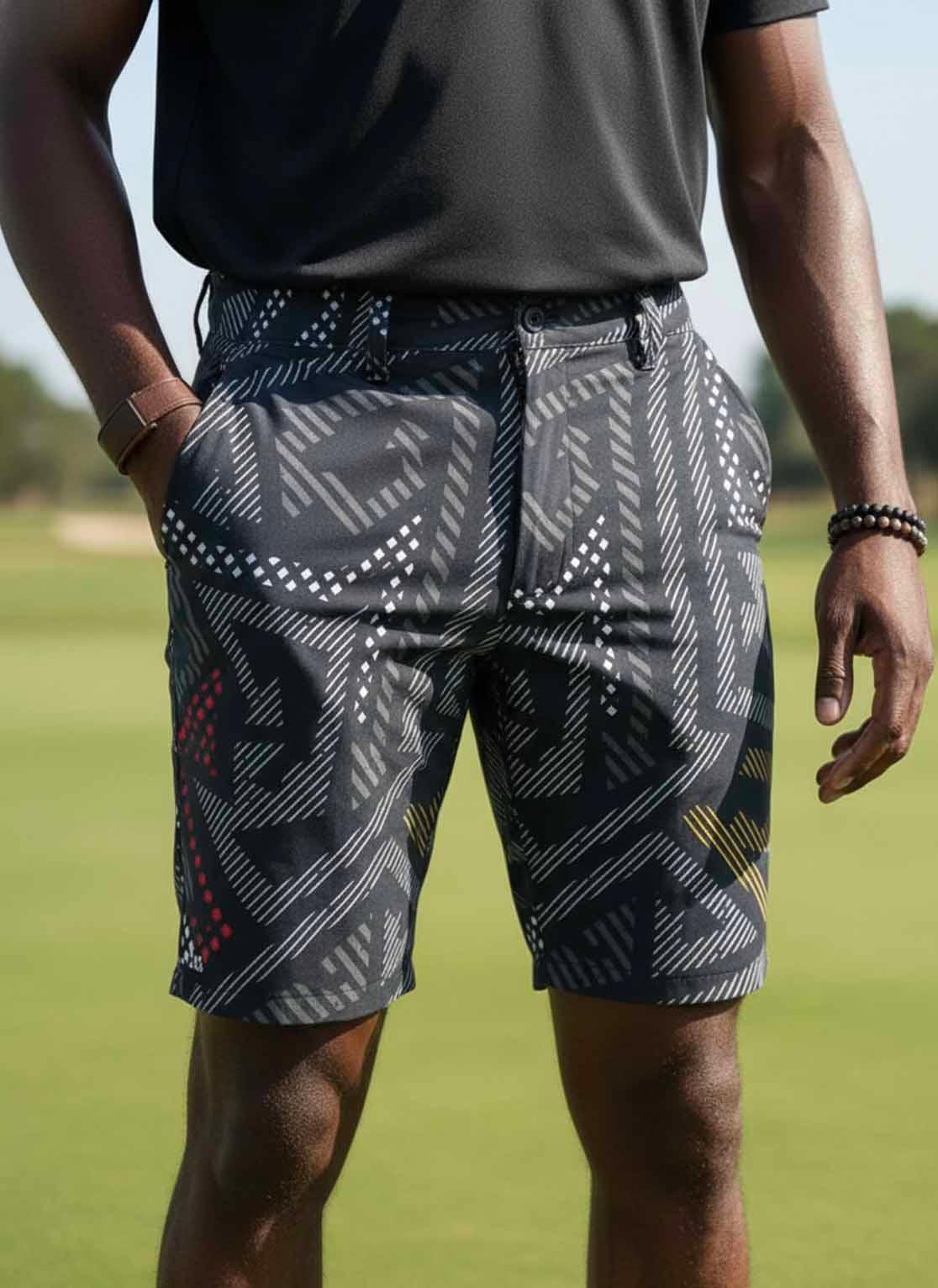 Mens Golf Shorts - Black Magic – Rika Golfer