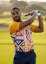 Mens Golf Shirts - Orange Mania