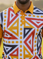 Mens Golf Shirts - Orange Mania