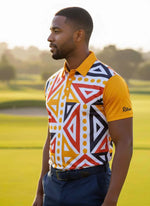 Mens Golf Shirts - Orange Mania