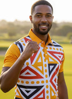 Mens Golf Shirts - Orange Mania