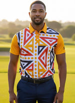 Mens Golf Shirts - Orange Mania