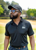 Mens Golf Shirts - Clean Black - Rika Golfer