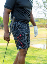 Mens Golf Shorts - Black Magic - Rika Golfer